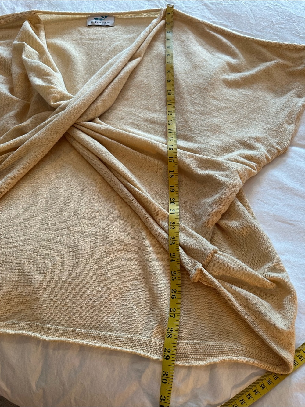 Save the Ocean cream knit wrap/shrug, one size fits all - Picture 9 of 11